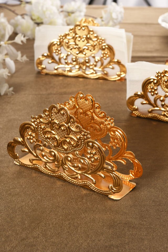 Joven Gold Paslanmaz Çelik Ultra Lüks Peçetelik Düzenleyici Sunum Mutfak Dekorasyonu Sofra