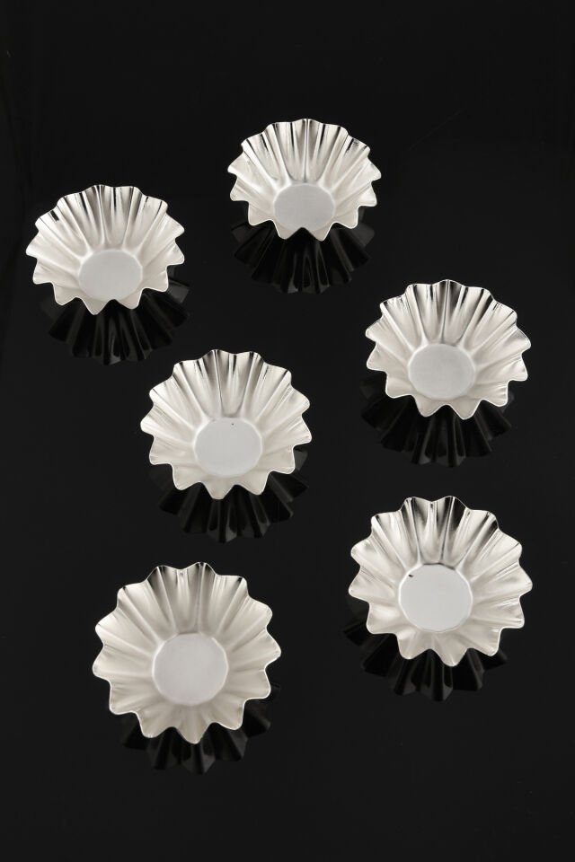 Piet Paslanmaz Tırtıklı Lokumluk Gümüş 6 Lı Takım