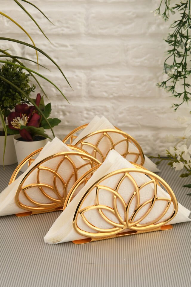 Almar Lotus Peçetelik 3 Lü Takım Gold