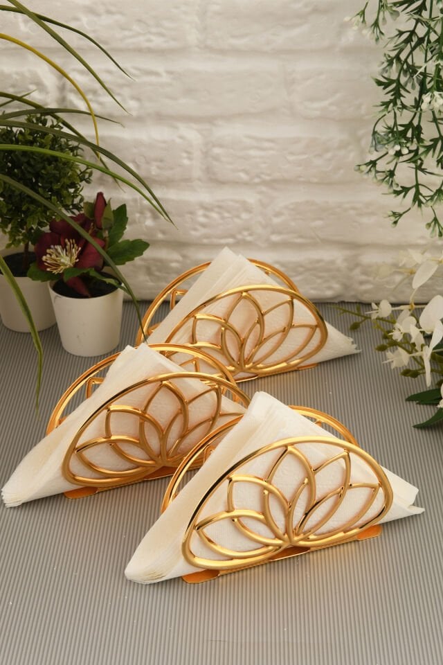 Almar Lotus Peçetelik 3 Lü Takım Gold