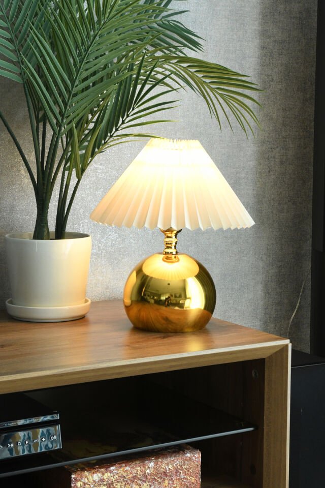 Polin Modern Gold Dekoratif Abajur Premium Masa Lambası
