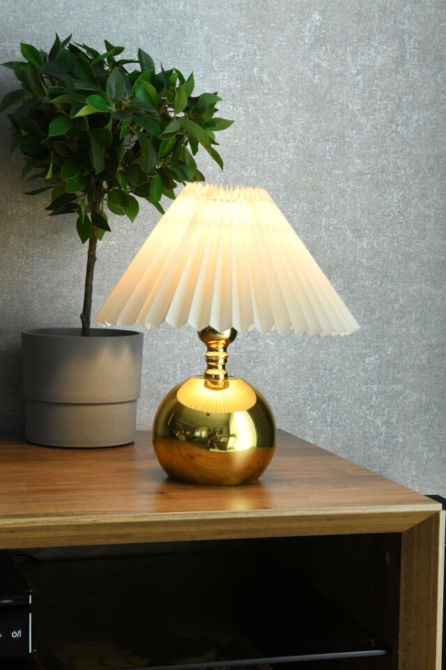 Polin Modern Gold Dekoratif Abajur Premium Masa Lambası