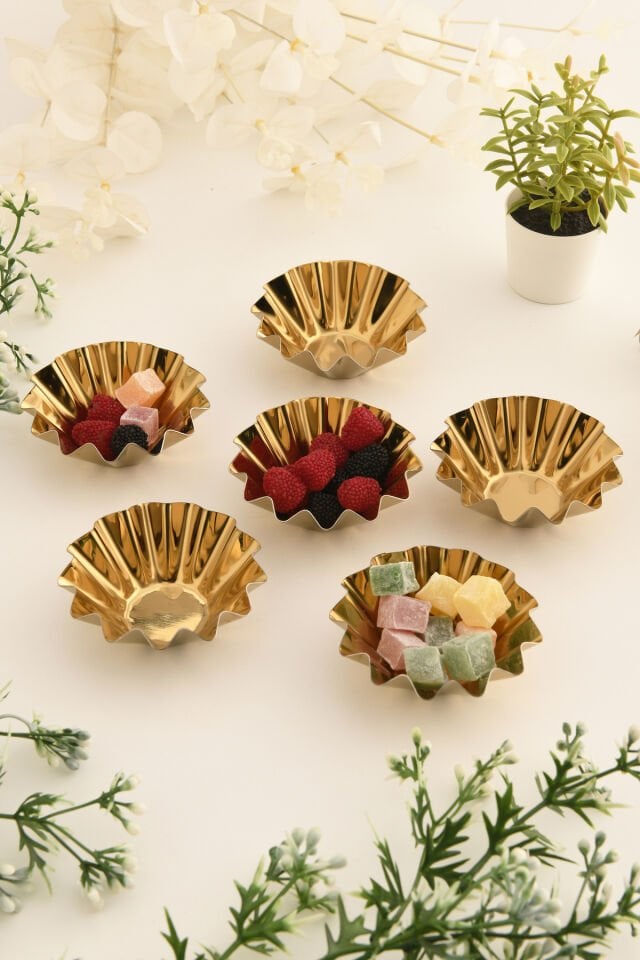 Piet Paslanmaz Tırtıklı Lokumluk Gold 6 Lı Takım