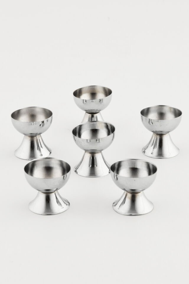 Letiz Gümüş 6'lı Kahvaltı Sofraları ve Özel Sunum Paslanmaz Özel Çelik Premium Güvenli Yumurtalık