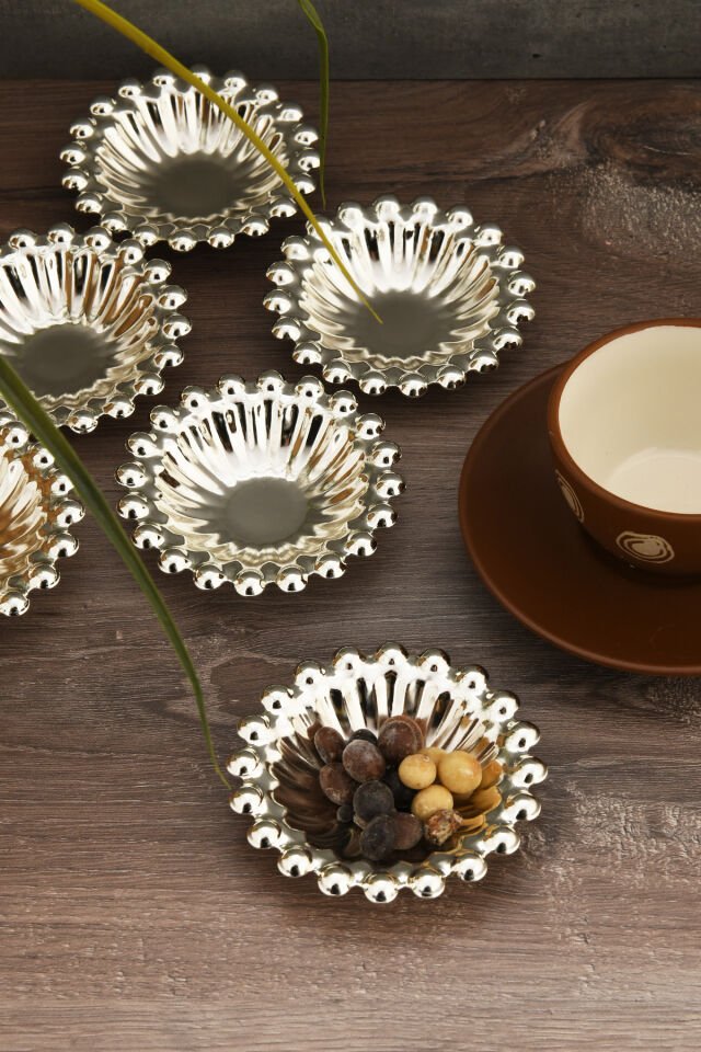 Welin 6 Lı Takım Kahve Yanı Boncuklu Mini Lokumluk