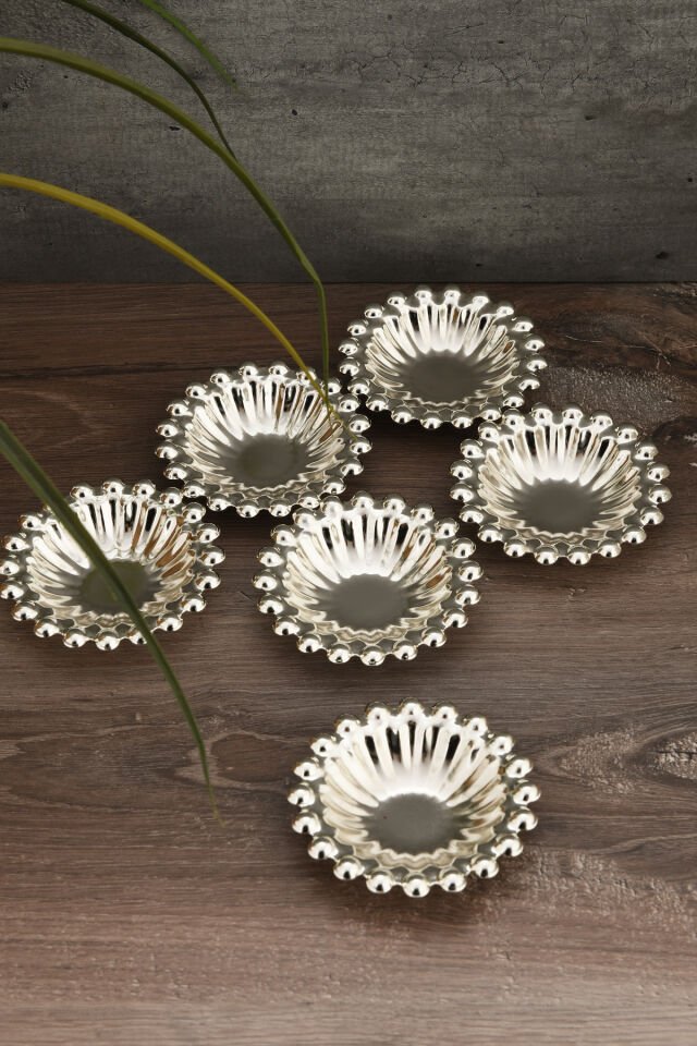 Welin 6 Lı Takım Kahve Yanı Boncuklu Mini Lokumluk