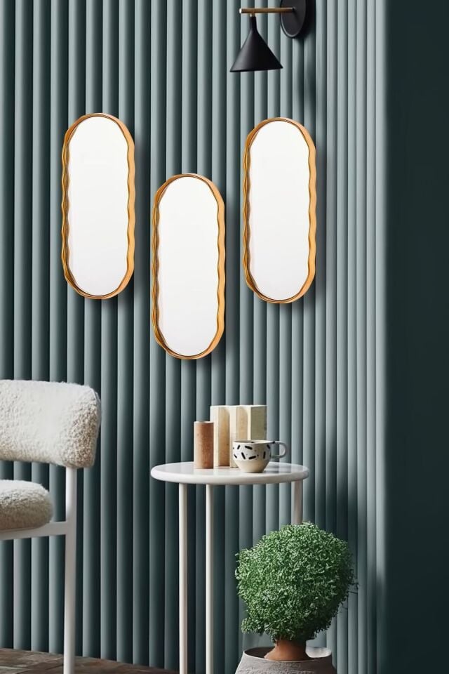 Cario Dekoratif Oval Aynalı Çok Amaçlı Aksesuar 1 Adet