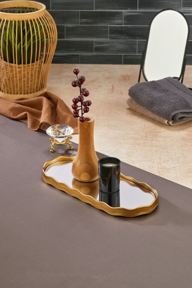 Cario Dekoratif Oval Aynalı Çok Amaçlı Aksesuar 1 Adet