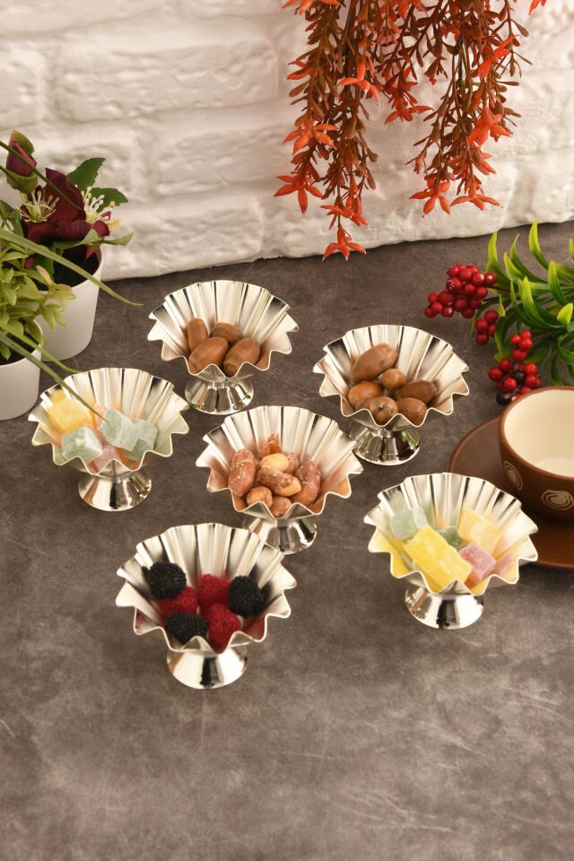 Zano Ayaklı Tırtıklı Lokumluk Gmş 6 Lı Takım