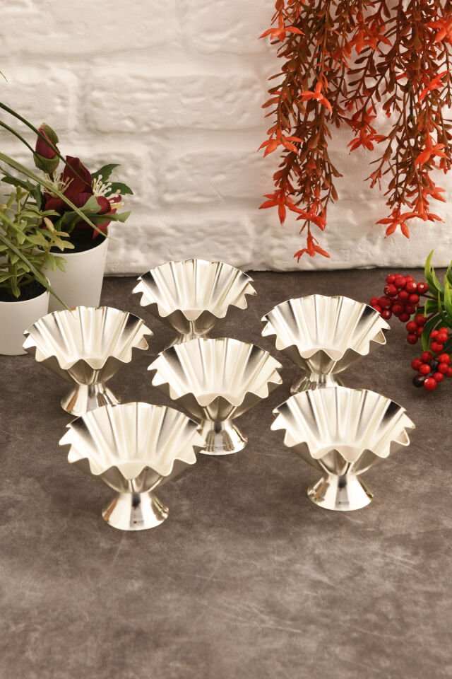 Zano Ayaklı Tırtıklı Lokumluk Gmş 6 Lı Takım