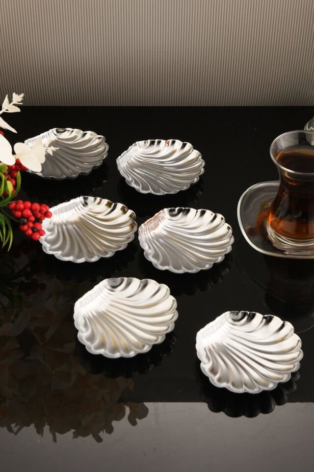Ulver Istiridye Lokumluk Düz Gümüş 6 Lı Takım
