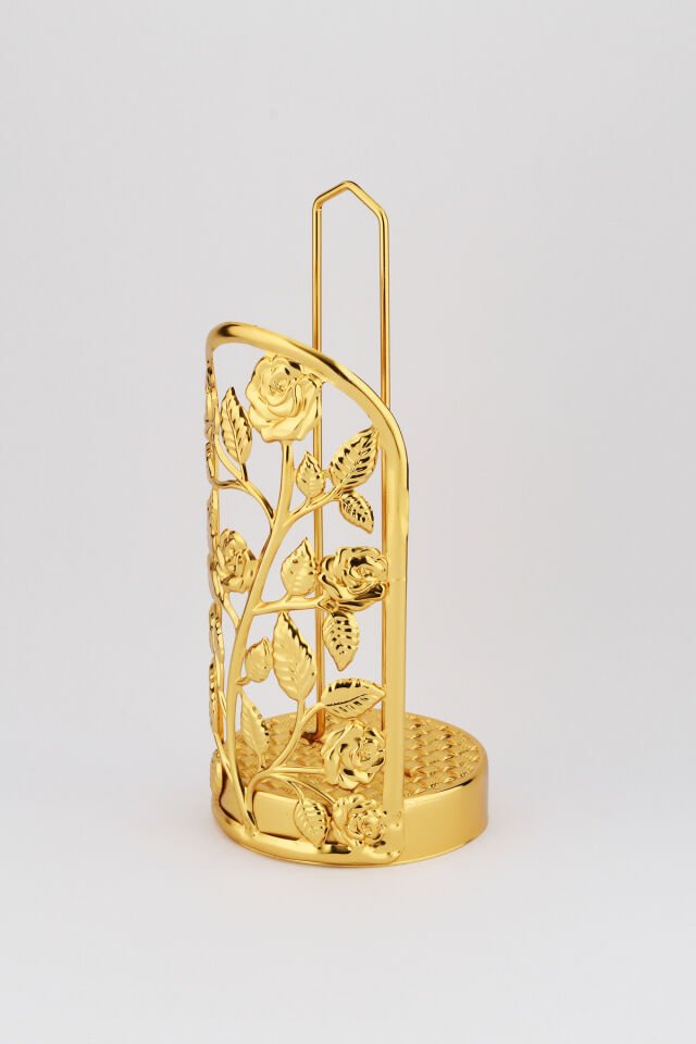 Rondos Gold Paslanmaz Ultra Lüks Rulo Peçetelik Düzenleyici Sunum Mutfak Dekorasyonu Sofra