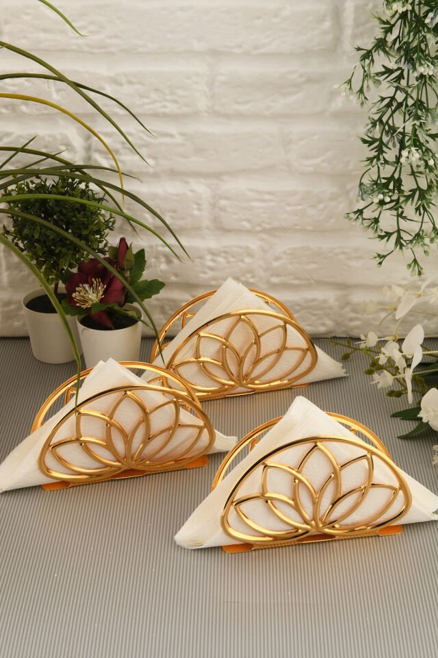 Almar Gold Paslanmaz Çelik Ultra Lüks Peçetelik Düzenleyici Sunum Mutfak Dekorasyonu Sofra