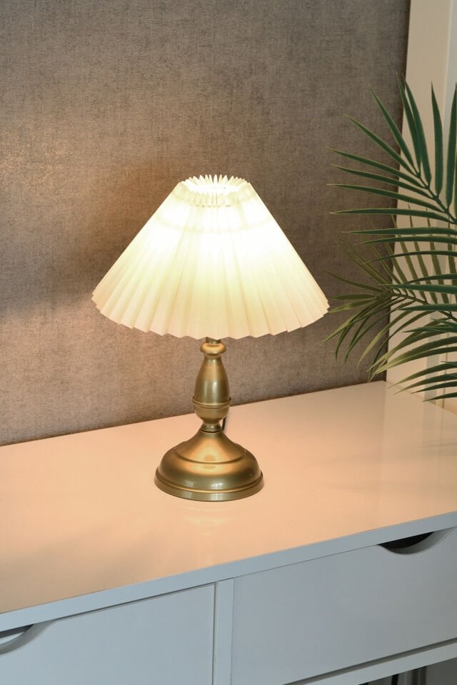 Zebra Modern Tasarım Eskitme Metal Abajur Şık Dekoratif Masa Lambası