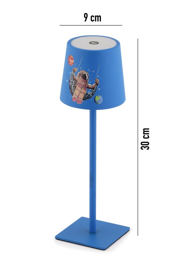 Şapkalı Şarjlı Dokunmatik Erkek Çocuk Odası Masa Lambası Abajur Gece Lambası 3 Işık Rengi Melda