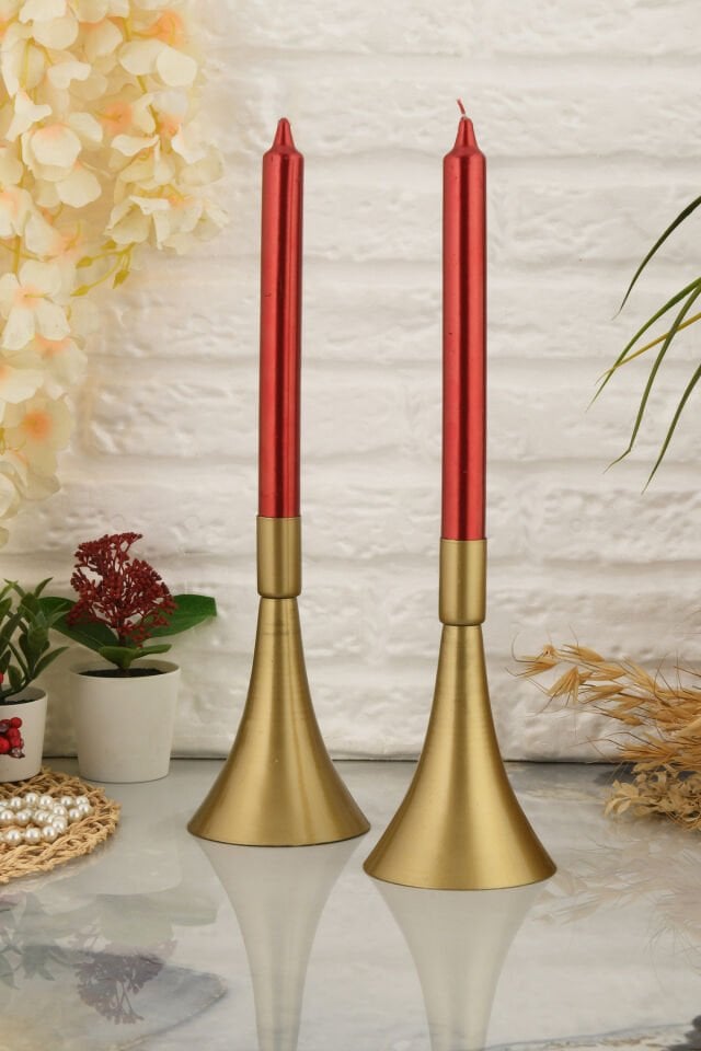 Lover Eskitme Mumluk Dekoratif Şamdan Düz Taban Paslanmaz Kaplama Modern 10x16 Mum Tutacağı