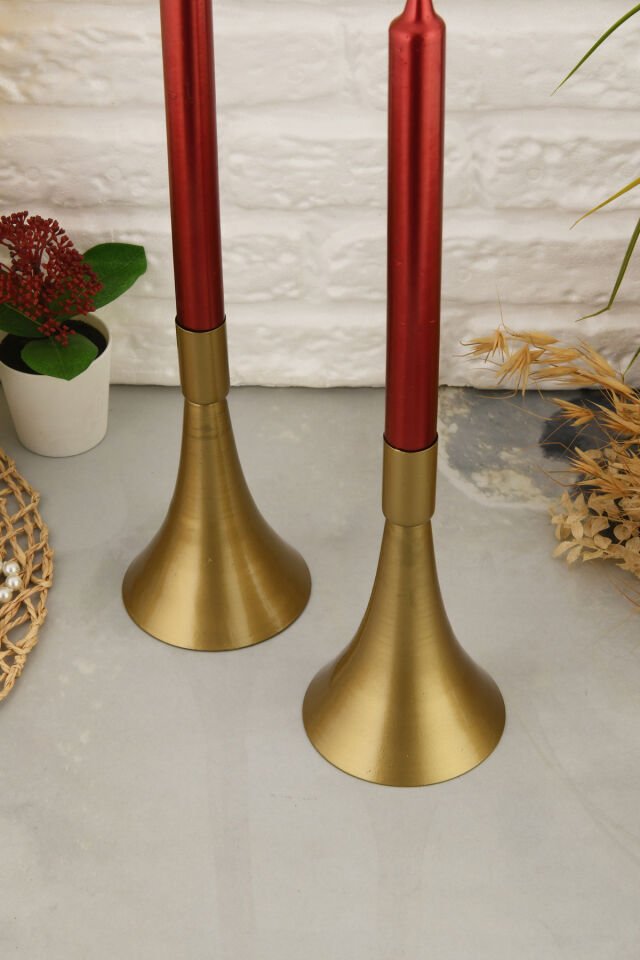 Lover Eskitme Mumluk Dekoratif Şamdan Düz Taban Paslanmaz Kaplama Modern 10x16 Mum Tutacağı