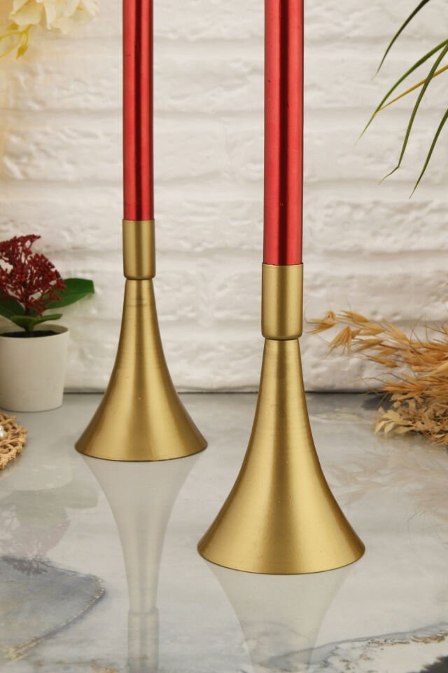 Lover Eskitme Mumluk Dekoratif Şamdan Düz Taban Paslanmaz Kaplama Modern 10x16 Mum Tutacağı