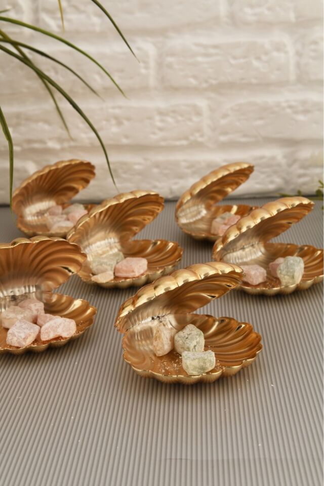 Brano'S Gold 6'lı Set Şekerlik Lokumluk Çerezlik Kahve Yanı Sunumluk Dekoratif Özel Kapaklı Kase