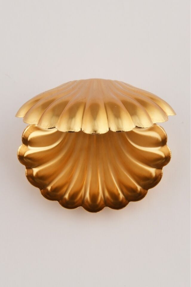 Brano'S Gold 6'lı Set Şekerlik Lokumluk Çerezlik Kahve Yanı Sunumluk Dekoratif Özel Kapaklı Kase