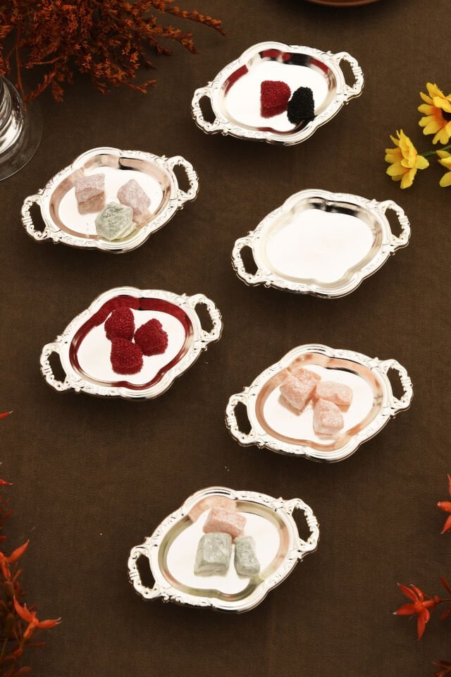 Viola Oval Model Ayaklı Lokumluk 6'lı Takım