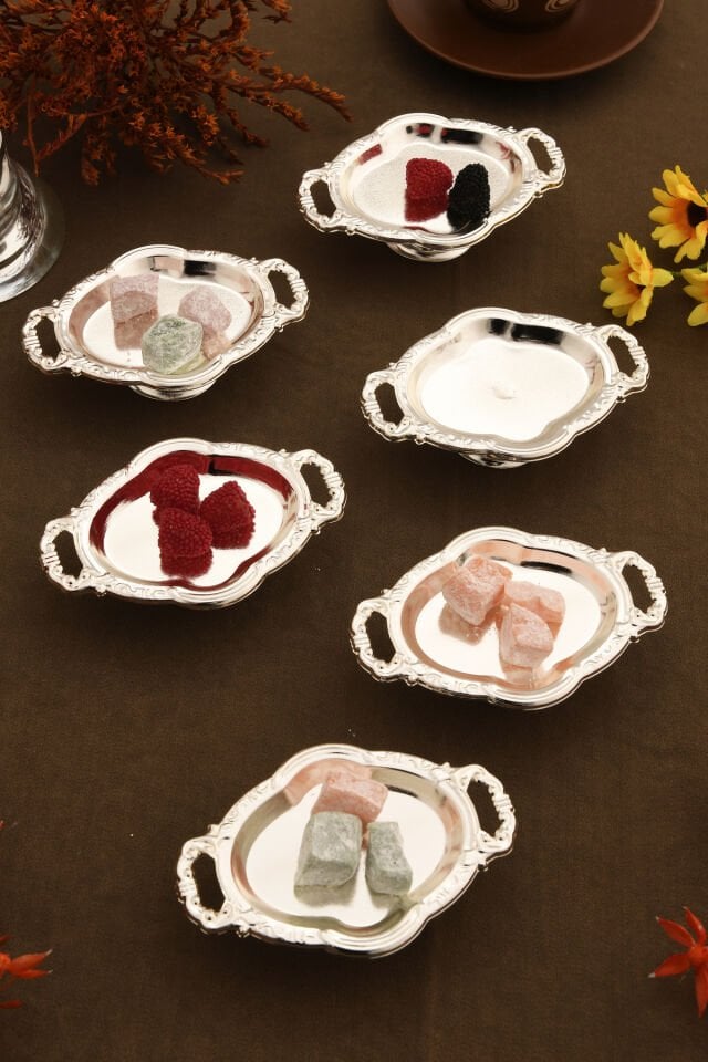 Viola Oval Model Ayaklı Lokumluk 6'lı Takım