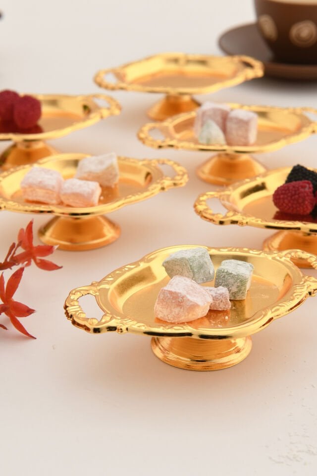 Viola Oval Model Ayaklı Lokumluk 6'lı Takım