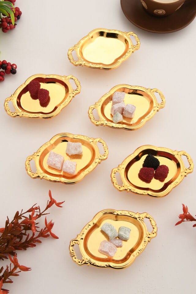 Viola Oval Model Ayaklı Lokumluk 6'lı Takım