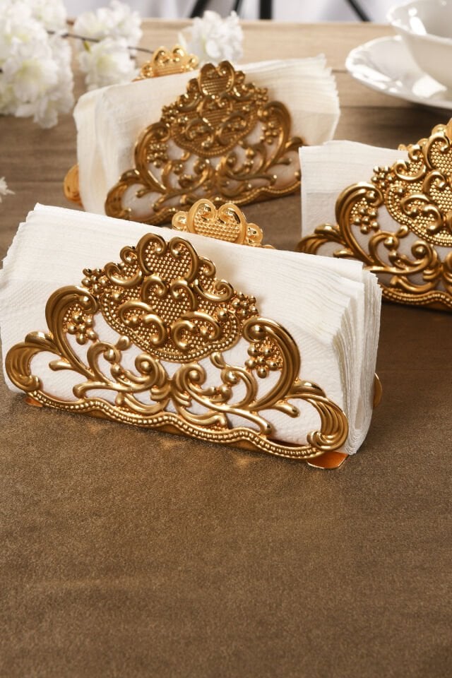 Joven Lüks Peçetelik 3 Lü Takım Gold