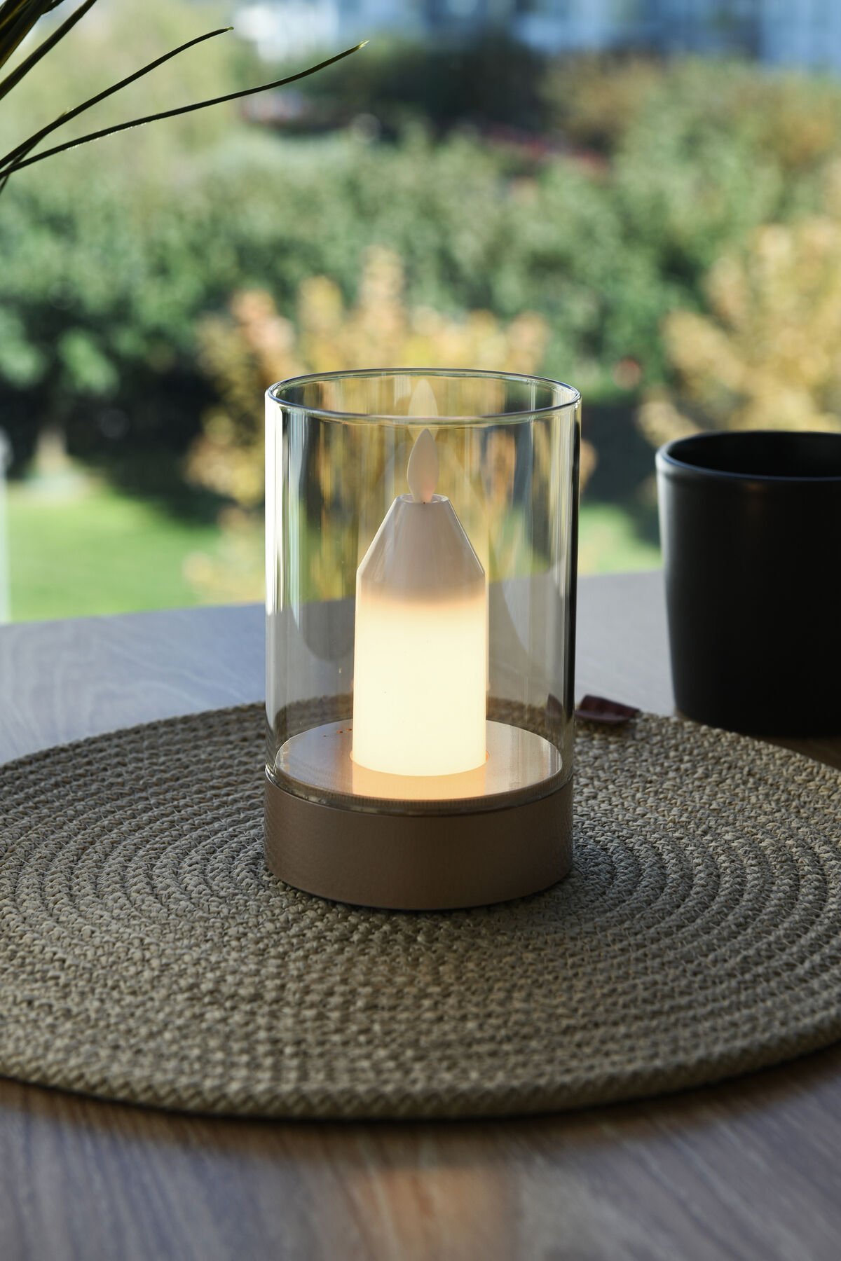 Mum Efektli Şarjlı Dokunmatik Masa Lambası Abajur Gece Lambası 3 Işık Rengi Dim Özellikli Kendil