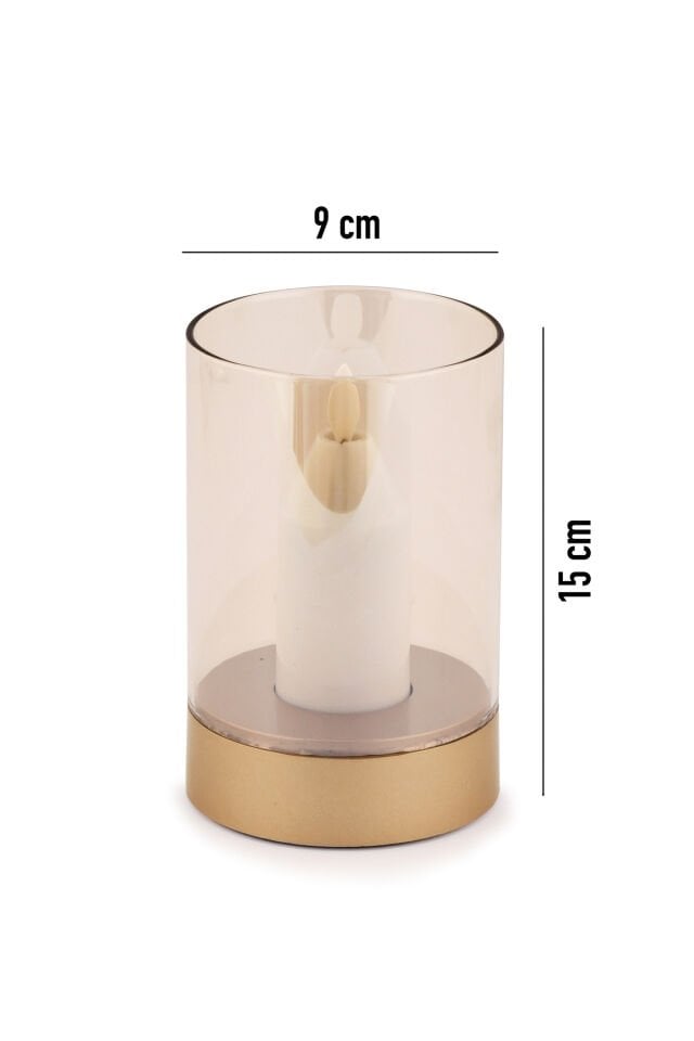 Mum Efektli Şarjlı Dokunmatik Masa Lambası Abajur Gece Lambası 3 Işık Rengi Dim Özellikli Kendil