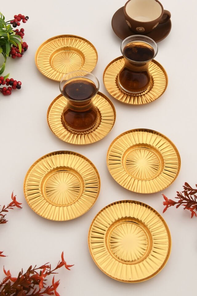 ELYSİA ÇAY TABAĞI 6 LI TAKIM GOLD