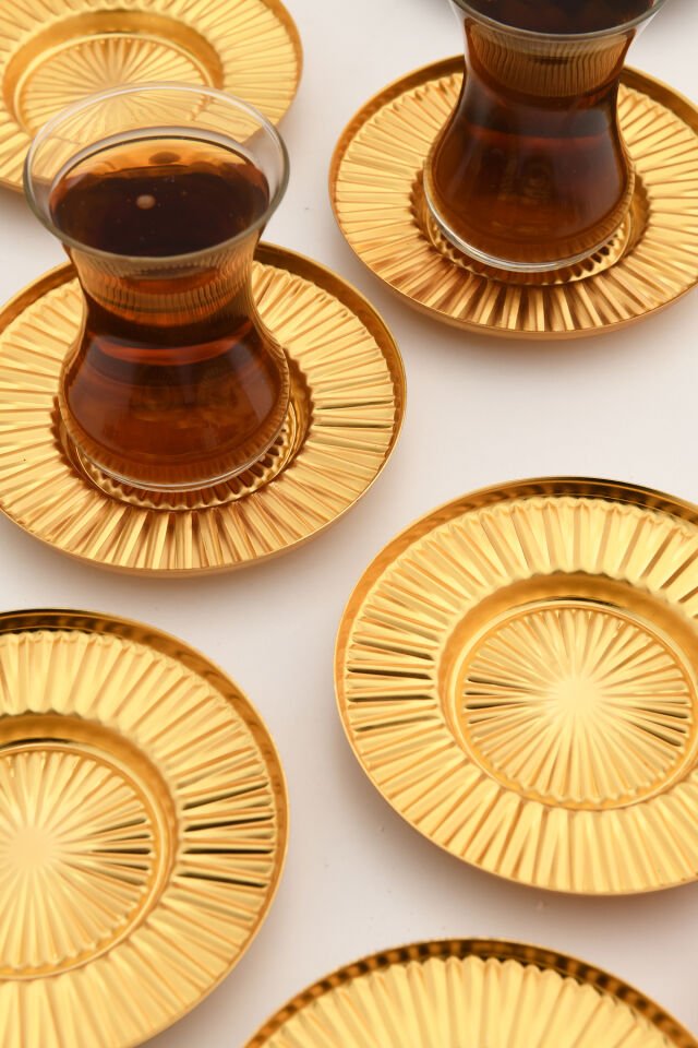 ELYSİA ÇAY TABAĞI 6 LI TAKIM GOLD