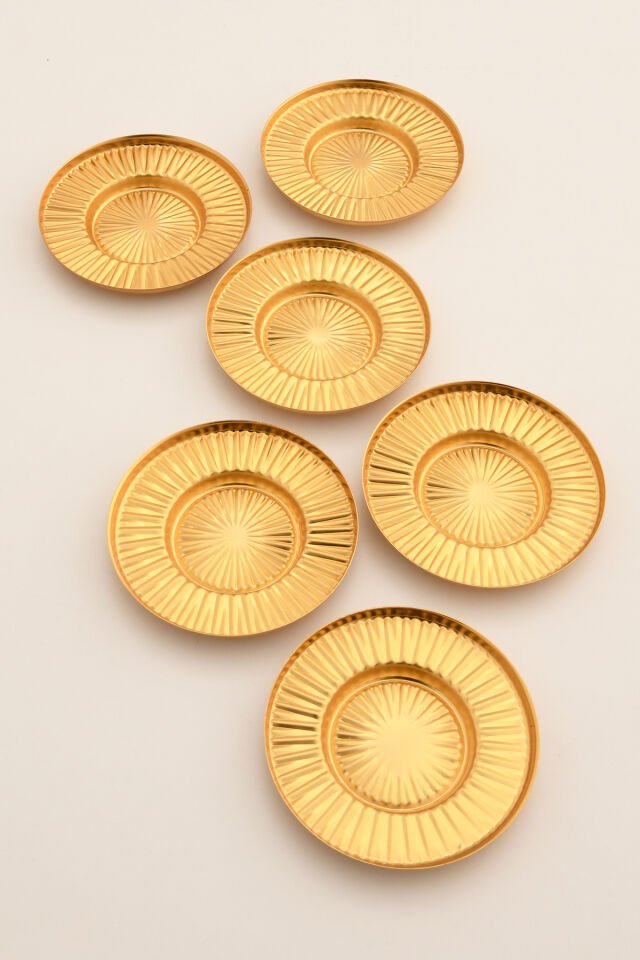 ELYSİA ÇAY TABAĞI 6 LI TAKIM GOLD