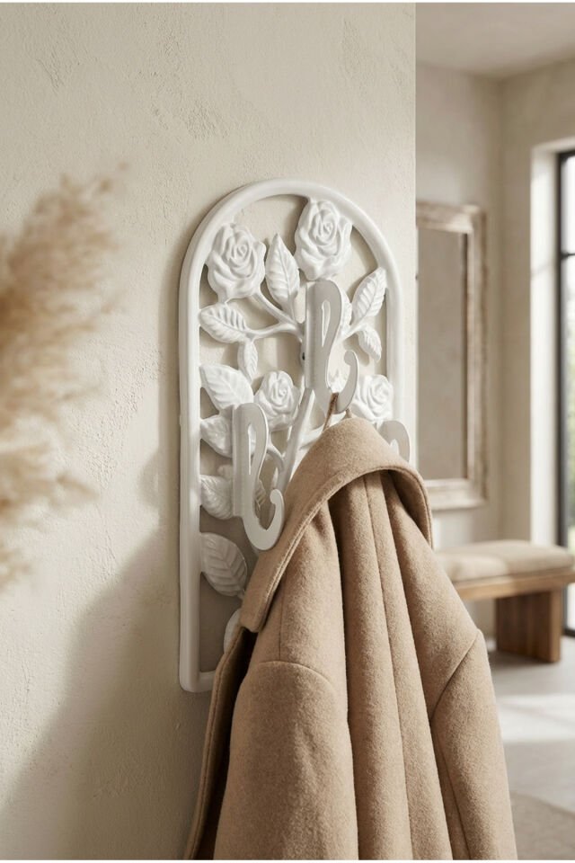 Levanda 3'lü Kapı Arkası Askılık Banyo Askısı Duvar Askısı Yapışkanlı Metal Boyalı Paslanmaz