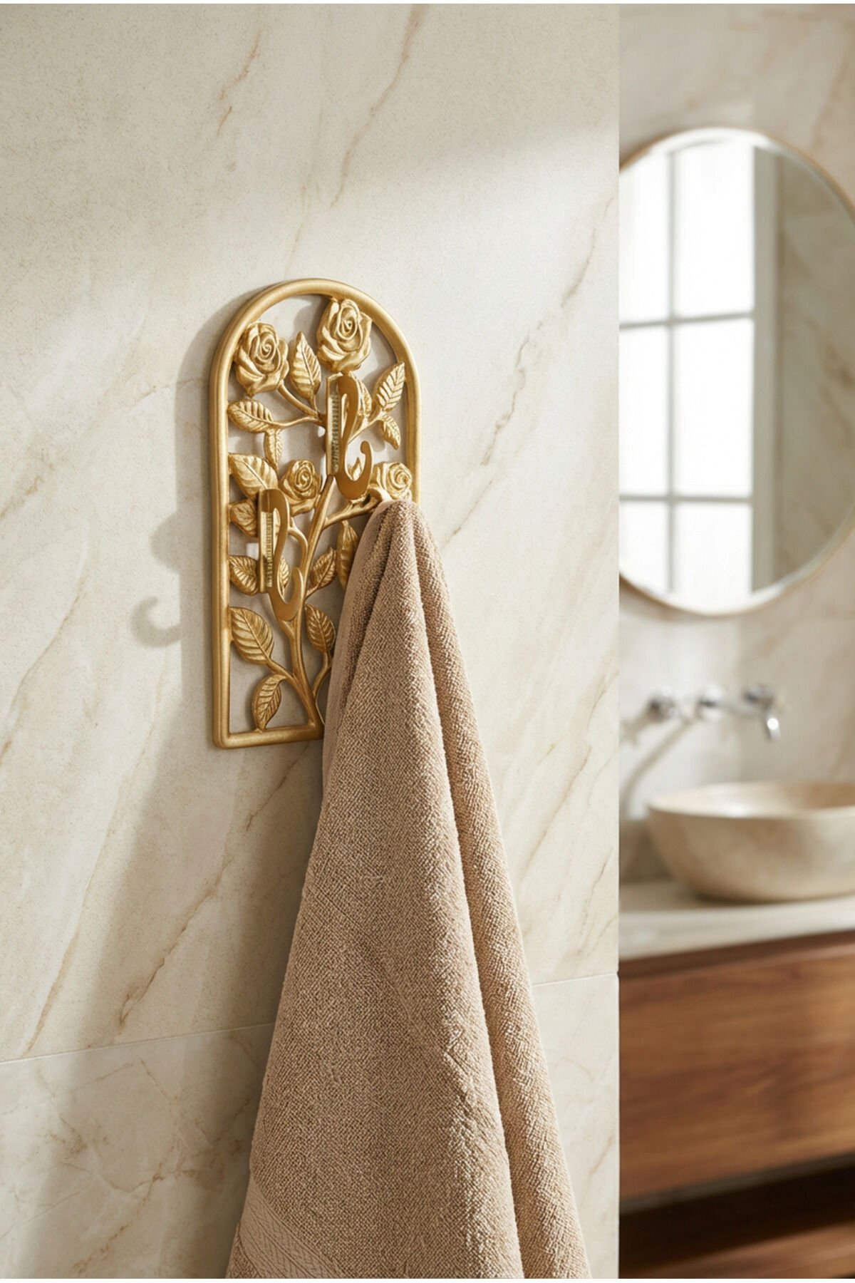 Levanda 3'lü Kapı Arkası Askılık Banyo Askısı Duvar Askısı Yapışkanlı Metal Boyalı Paslanmaz