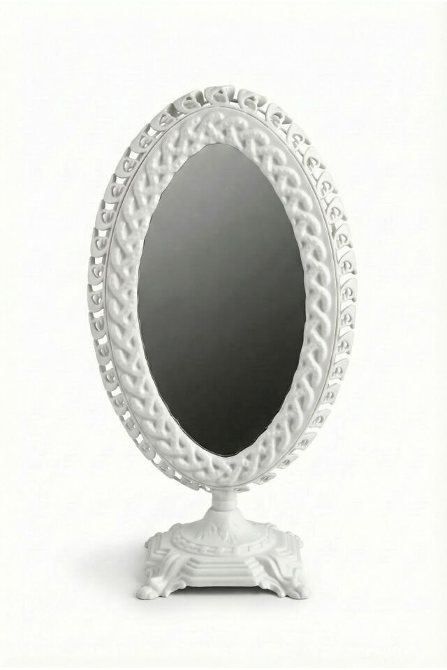 Openda El Aynası Masa Aynası Makyaj Aynası Ayarlanabilir Oval Paslanmaz Çelik Lüks