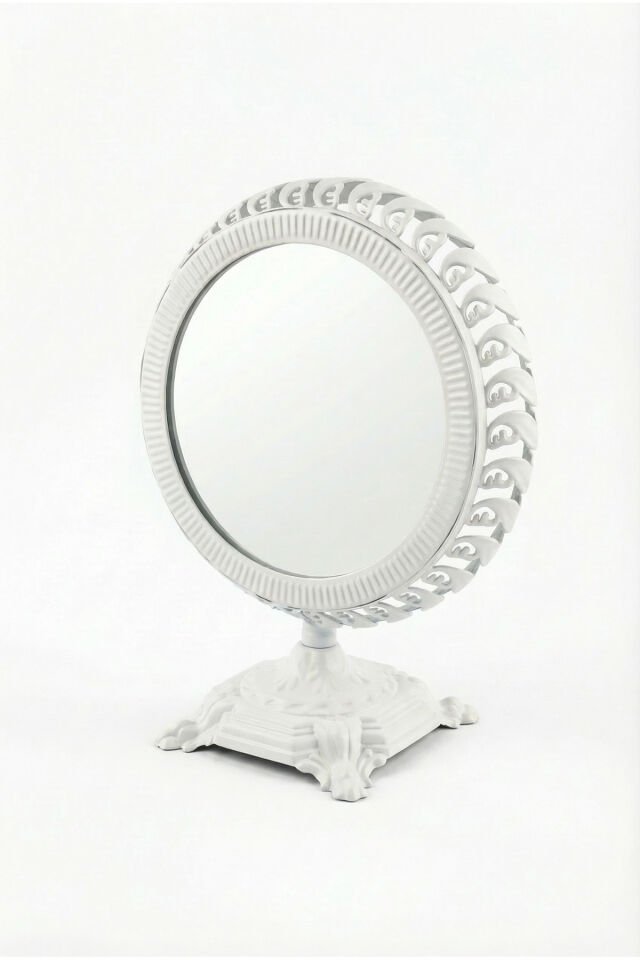 Polines El Aynası Masa Aynası Makyaj Aynası Ayarlanabilir Yuvarlak Paslanmaz Çelik Lüks