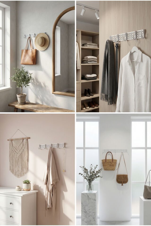 Kuante 3'lü Kapı Arkası Askılık Banyo Askısı Duvar Askısı Yapışkanlı Metal Boyalı Paslanmaz