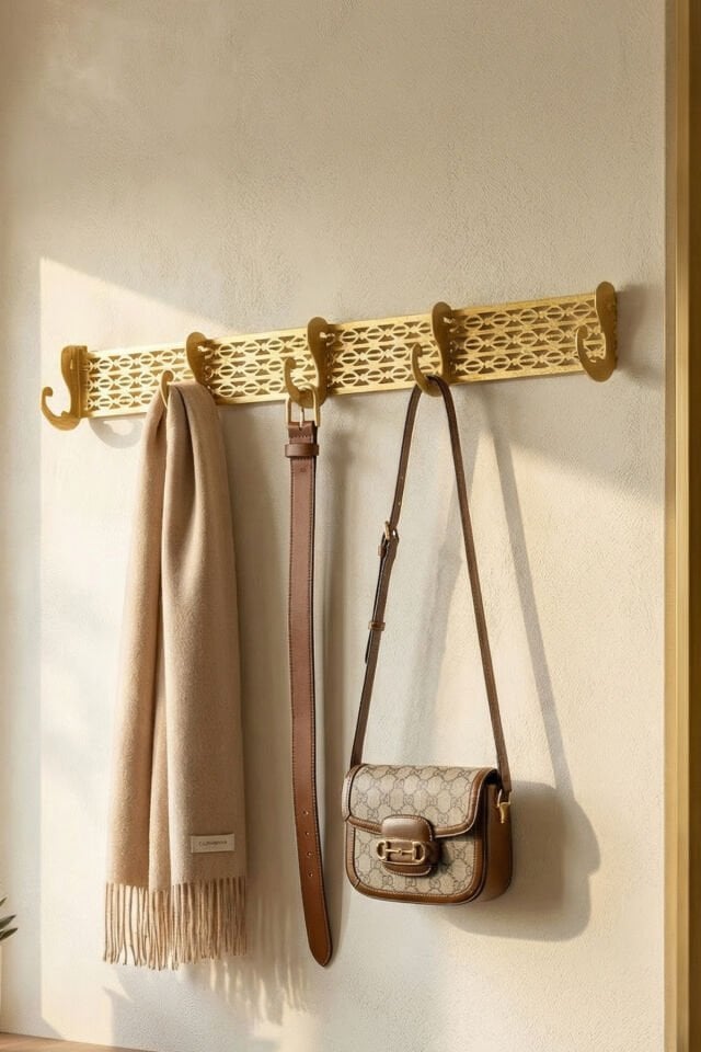 Kuante 3'lü Kapı Arkası Askılık Banyo Askısı Duvar Askısı Yapışkanlı Metal Boyalı Paslanmaz